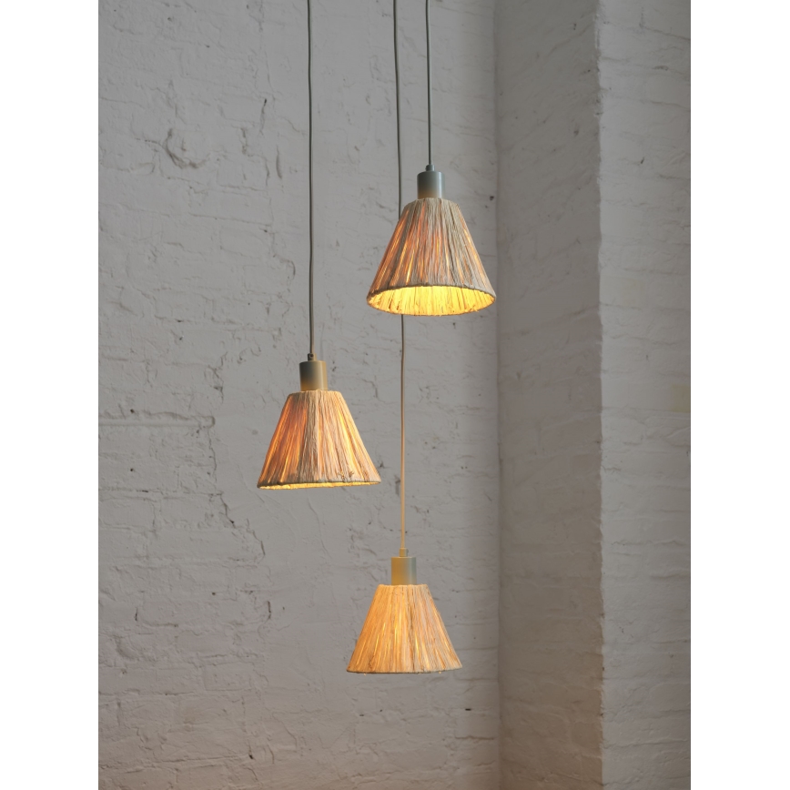 Ledvance - Kattokruunu johdossa DECOR RAFFIA 3xE27/15W/230V juuttinaru