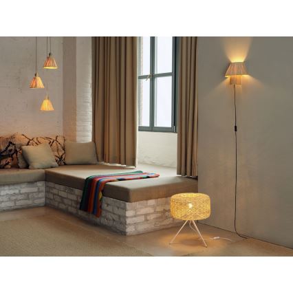 Ledvance - Kattokruunu johdossa DECOR RAFFIA 3xE27/15W/230V juuttinaru