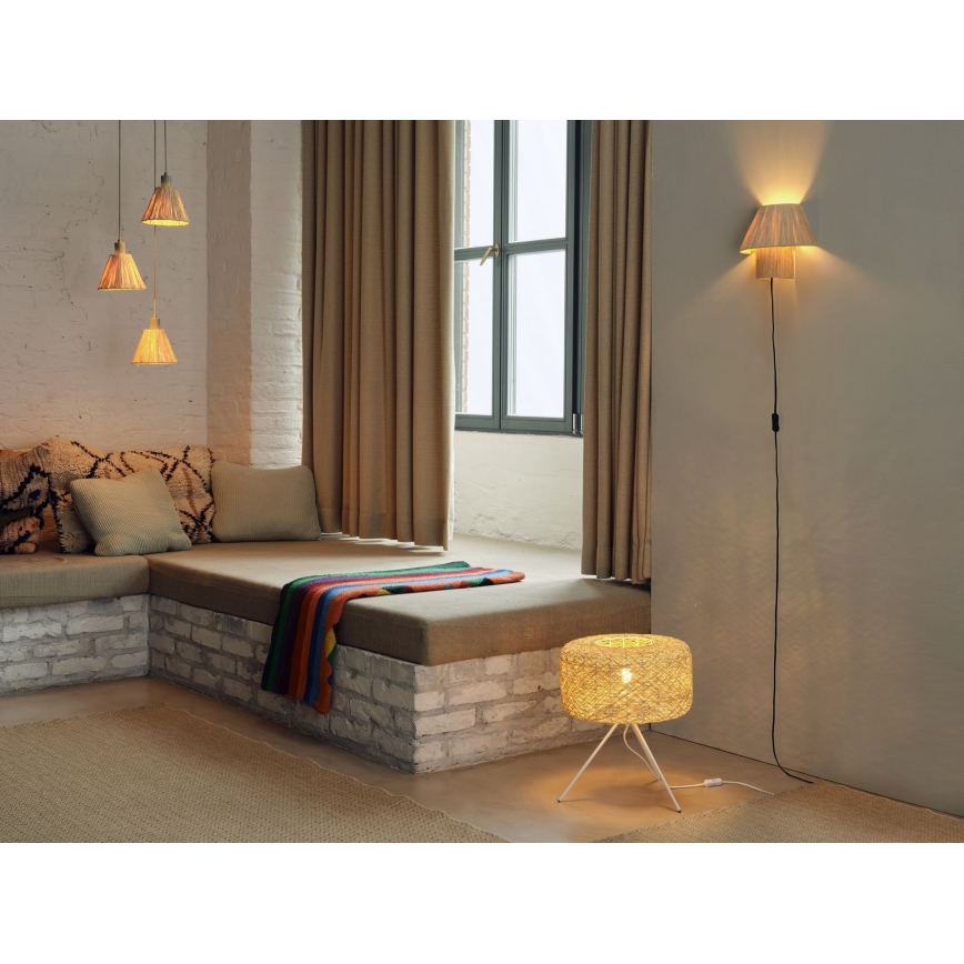 Ledvance - Kattokruunu johdossa DECOR RAFFIA 3xE27/15W/230V juuttinaru