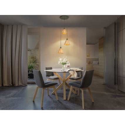 Ledvance - Kattokruunu johdossa DECOR RAFFIA 3xE27/15W/230V juuttinaru