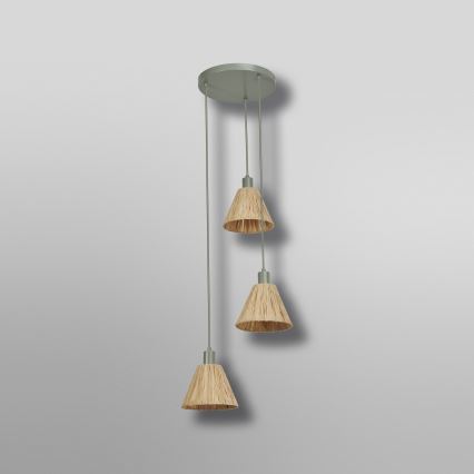 Ledvance - Kattokruunu johdossa DECOR RAFFIA 3xE27/15W/230V juuttinaru