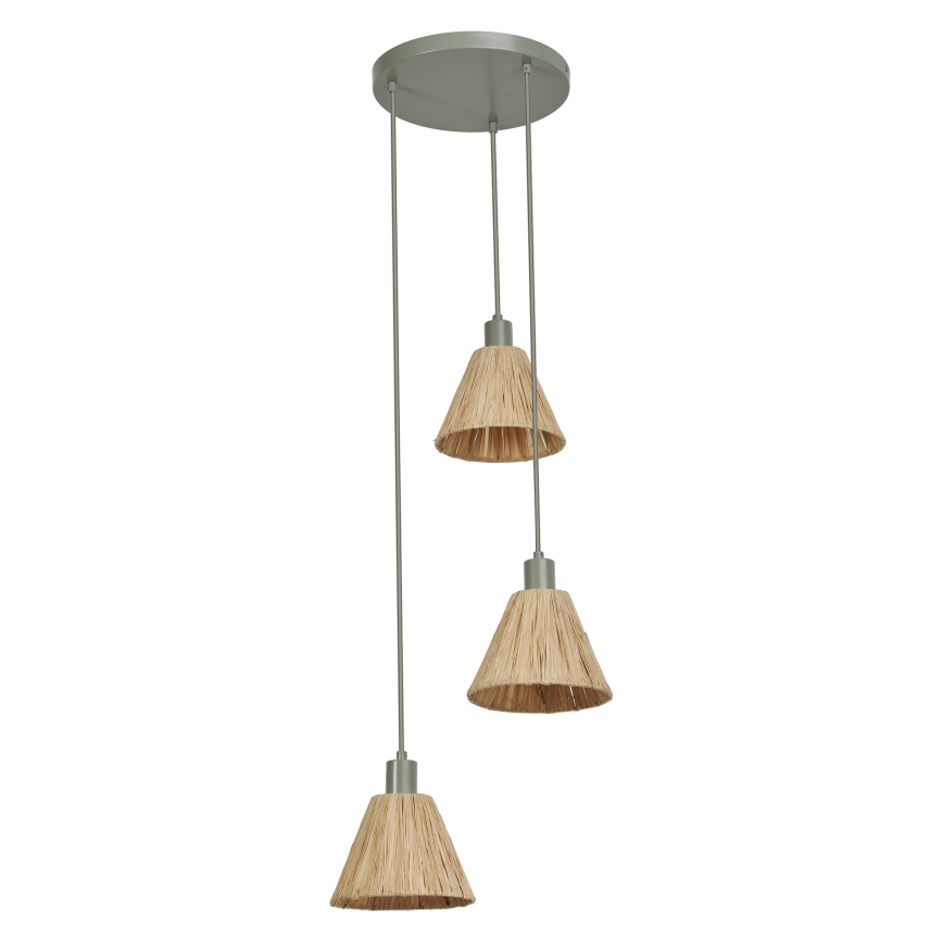 Ledvance - Kattokruunu johdossa DECOR RAFFIA 3xE27/15W/230V juuttinaru