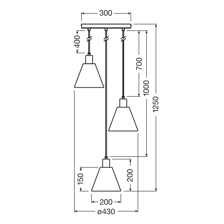 Ledvance - Kattokruunu johdossa DECOR RAFFIA 3xE27/15W/230V juuttinaru
