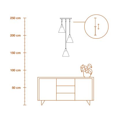 Ledvance - Kattokruunu johdossa DECOR RAFFIA 3xE27/15W/230V juuttinaru