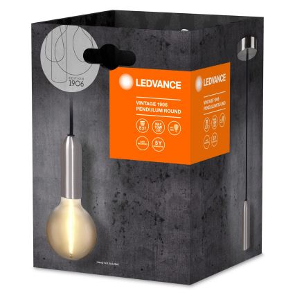 Ledvance - Kattokruunu johdossa PENDULUM ROUND 1xE27/15W/230V mattakromi