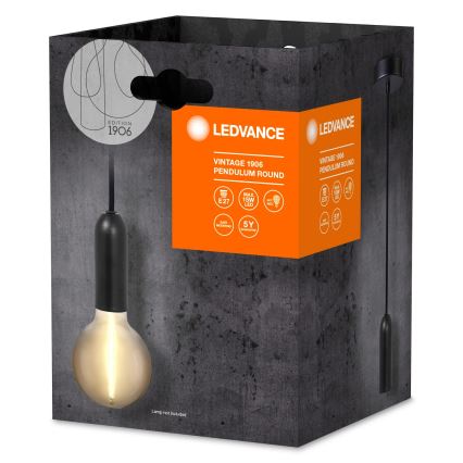 Ledvance - Kattokruunu johdossa PENDULUM ROUND 1xE27/15W/230V musta