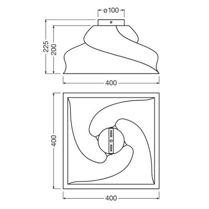 Ledvance - Kattovalo DECOR CARDBOARD 1xE27/15W/230V 40x40 cm