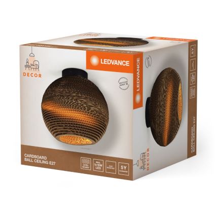 Ledvance - Kattovalo DECOR CARDBOARD 1xE27/15W/230V halkaisija 26 cm