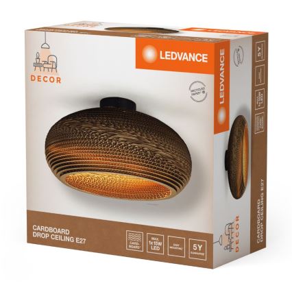 Ledvance - Kattovalo DECOR CARDBOARD 1xE27/15W/230V halkaisija 40 cm