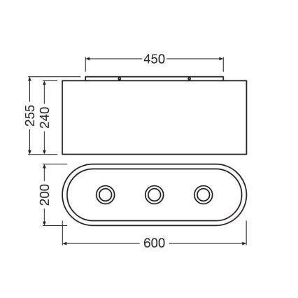Ledvance - Kattovalo DECOR CARDBOARD 3xE27/15W/230V