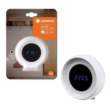Ledvance - LED Digitaalinen kello taustavalolla NIGHTLUX LED/0,3W/5V 1000mAh 3000/4000/6500K