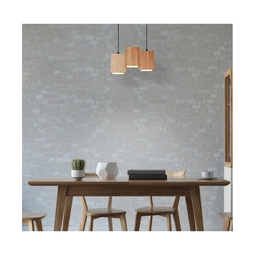 Ledvance - LED Himmennettävä kattokruunu johdossa DECOR WOOD 3xLED/7W/230V Wi-Fi