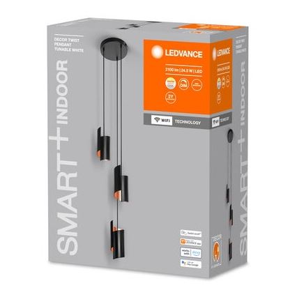 Ledvance - LED Himmennettävä kattokruunu johdossa SMART+ DECOR 3xLED/8W/230V musta Wi-Fi