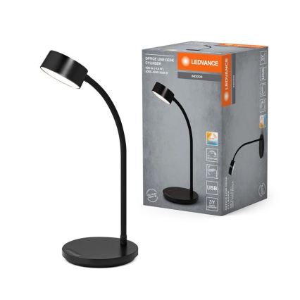 Ledvance - LED himmennettävä kosketusohjattu pöytävalaisin OFFICE LED/4,8W/5V 3000-6500K musta