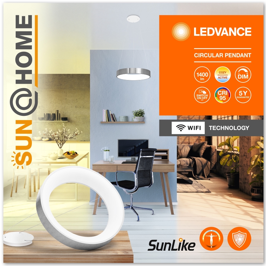 Ledvance - LED Himmennettävä riippuvalaisin SUN@HOME CIRCULAR LED/18,5W/230V Wi-Fi
