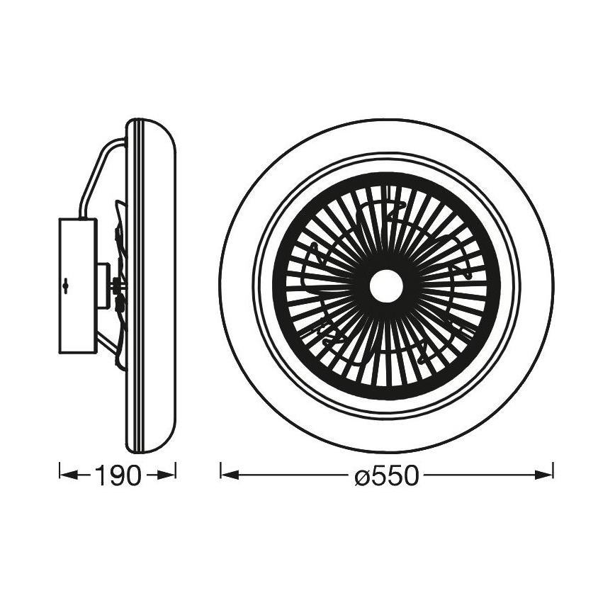 Ledvance - LED Himmennettävä kattovalo tuulettimella  SMART+ LED/35W/230V Wi-Fi 3000-6500K + kauko-ohjain