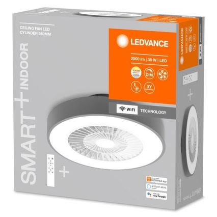 Ledvance - LED Himmennettävä kattovalo tuulettimella SMART+ LED/38W/230V 3000-6500K Wi-Fi + kauko-ohjain