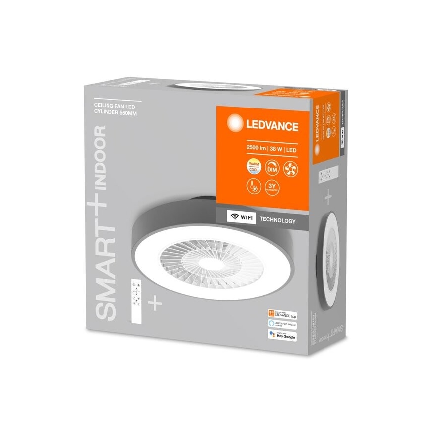 Ledvance - LED Himmennettävä kattovalo tuulettimella SMART+ LED/38W/230V 3000-6500K Wi-Fi + kauko-ohjain