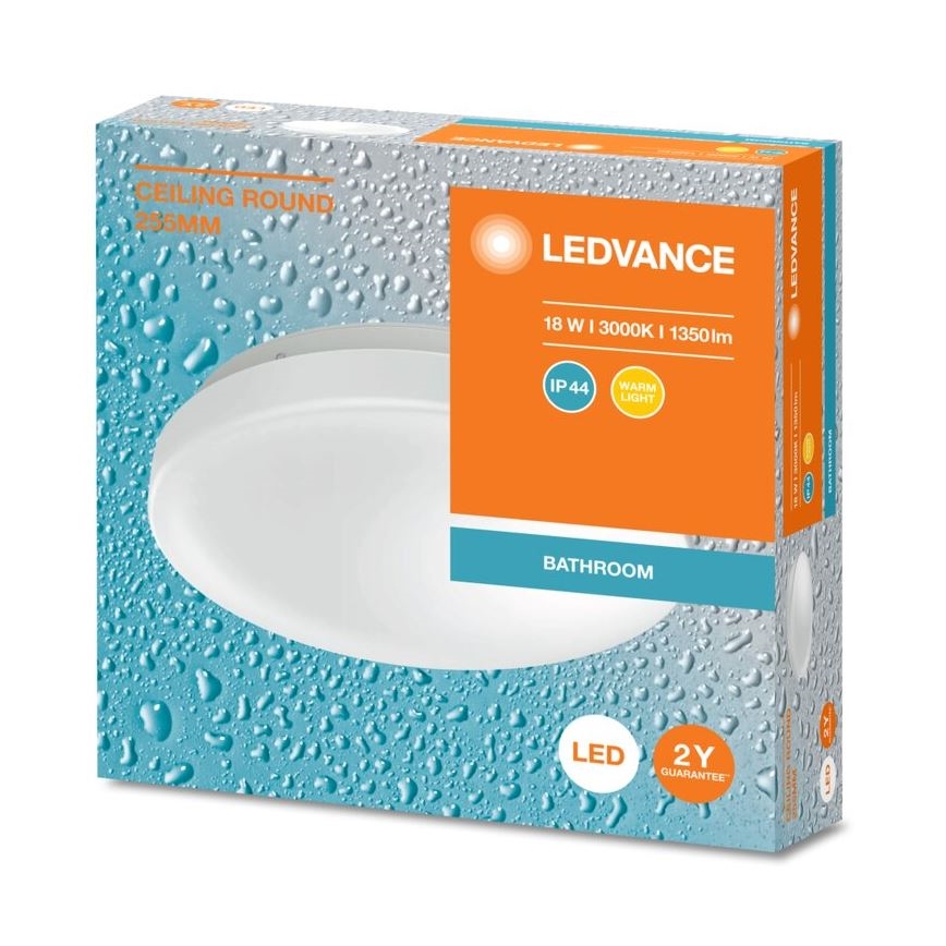 Ledvance - LED-kattovalaisin kylpyhuoneeseen CEILING ROUND LED/18W/230V 3000K IP44