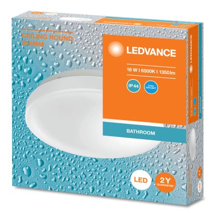 Ledvance - LED-kattovalaisin kylpyhuoneeseen CEILING ROUND LED/18W/230V 6500K IP44