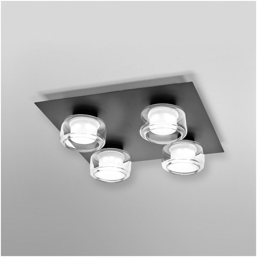 Ledvance - LED-kattovalaisin kylpyhuoneeseen ORBIS FLAME 4xLED/5,5W/230V 3000/4000K IP44 musta