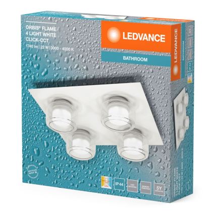 Ledvance - LED-kattovalaisin kylpyhuoneeseen ORBIS FLAME 4xLED/5,5W/230V 3000/4000K IP44 valkoinen