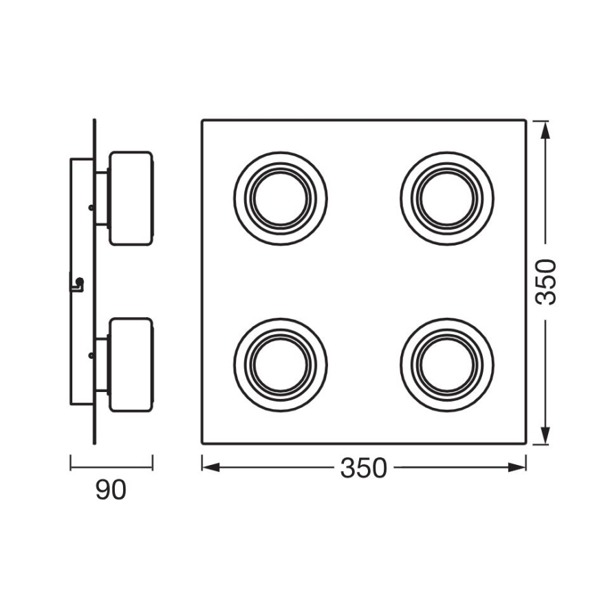 Ledvance - LED-kattovalaisin kylpyhuoneeseen ORBIS FLAME 4xLED/5,5W/230V 3000/4000K IP44 valkoinen