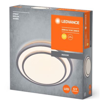 Ledvance - LED-kattovalaisin ORBIS BERLIN LED/16W/230V hopea