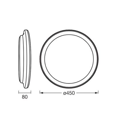 Ledvance - LED-kattovalaisin ORBIS PEDERSON LED/24W/230V halkaisija 45 cm valkoinen