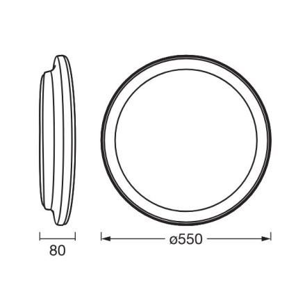 Ledvance - LED-kattovalaisin ORBIS PEDERSON LED/36W/230V halkaisija 55 cm musta
