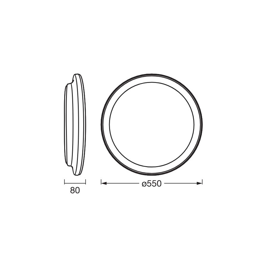 Ledvance - LED-kattovalaisin ORBIS PEDERSON LED/36W/230V halkaisija 55 cm musta