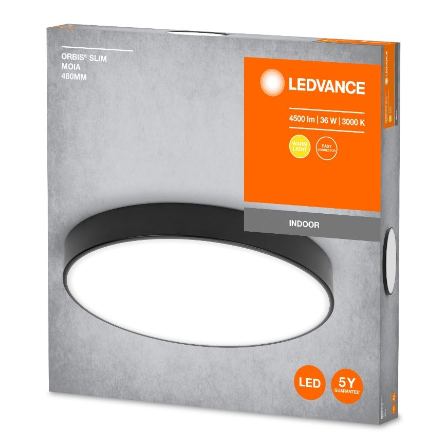 Ledvance - LED-kattovalaisin ORBIS SLIM LED/36W/230V musta