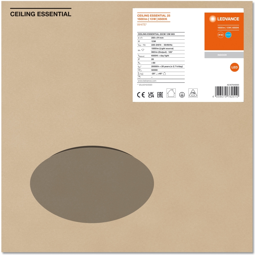 Ledvance - LED Kattovalo ESSENTIAL LED/13W/230V 6500K