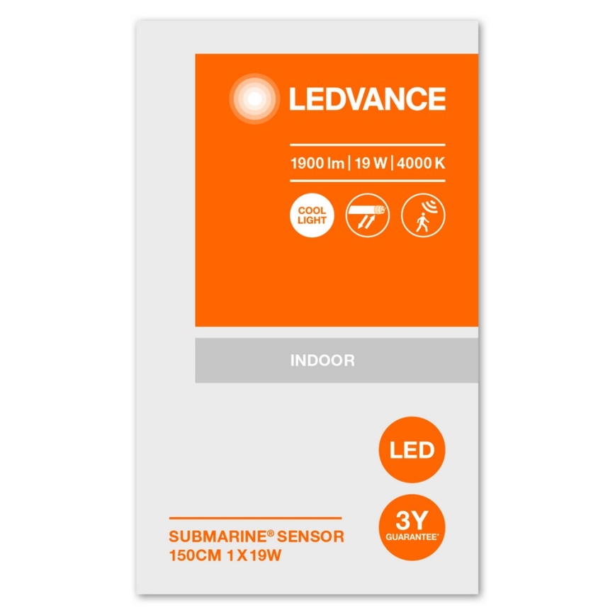 Ledvance - LED Kestävä valo sensorilla SUBMARINE 1xG13/19W/230V IP65