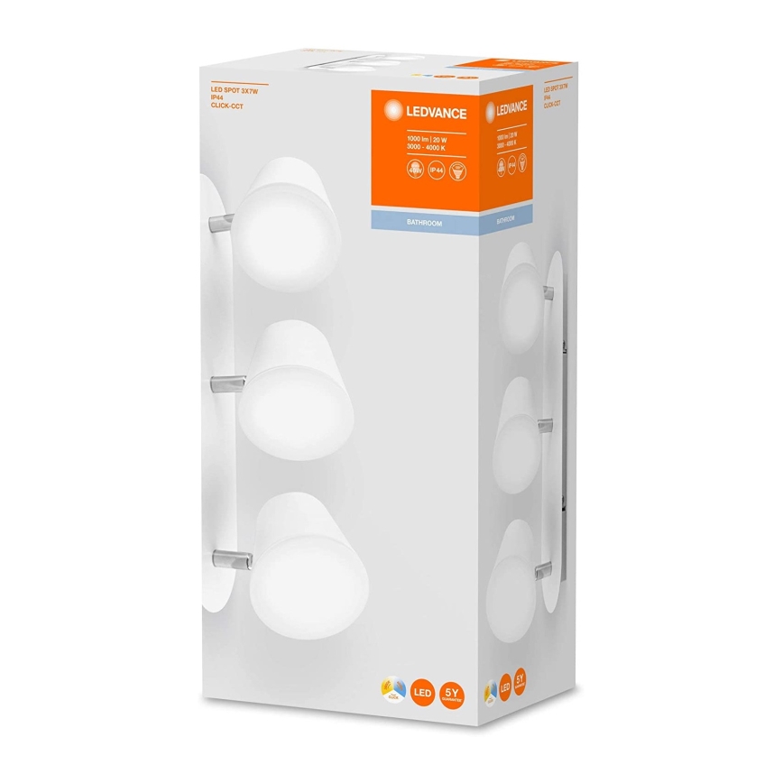 Ledvance - LED-kohdevalaisin kylpyhuoneeseen SPOT 3xLED / 7W / 230V IP44 3000 / 4000K Ra