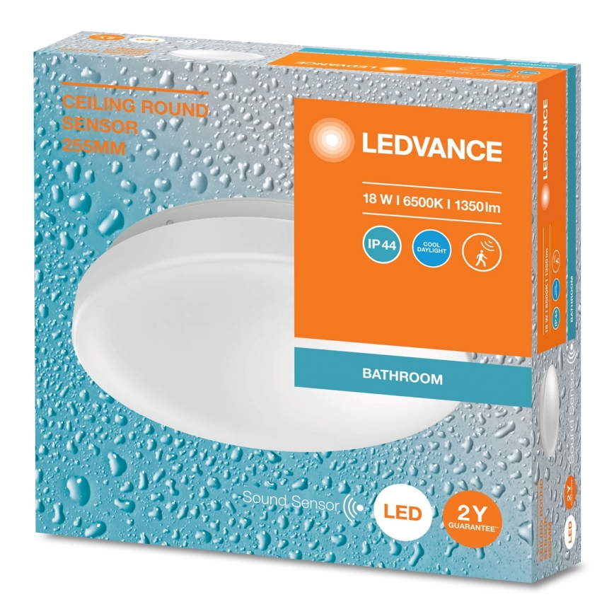 Ledvance - LED-kattovalaisin kylpyhuoneeseen, hämäräanturilla CEILING ROUND LED/18W/230V IP44