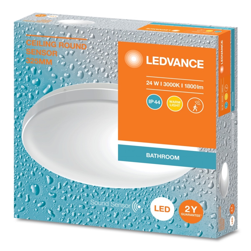 Ledvance - LED-kylpyhuoneen kattovalaisin hämäräkytkimellä CEILING ROUND LED/24W/230V IP44
