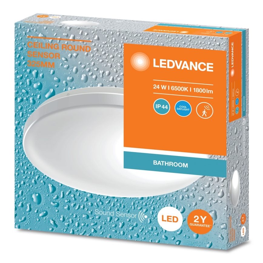 Ledvance - LED-kylpyhuoneen kattovalaisin hämäräkytkimellä CEILING ROUND LED/24W/230V IP44