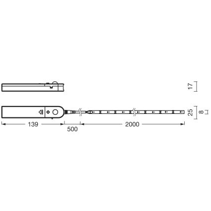 Ledvance - LED-nauha liiketunnistimella FLEX 2m LED/3,6W/4xAA