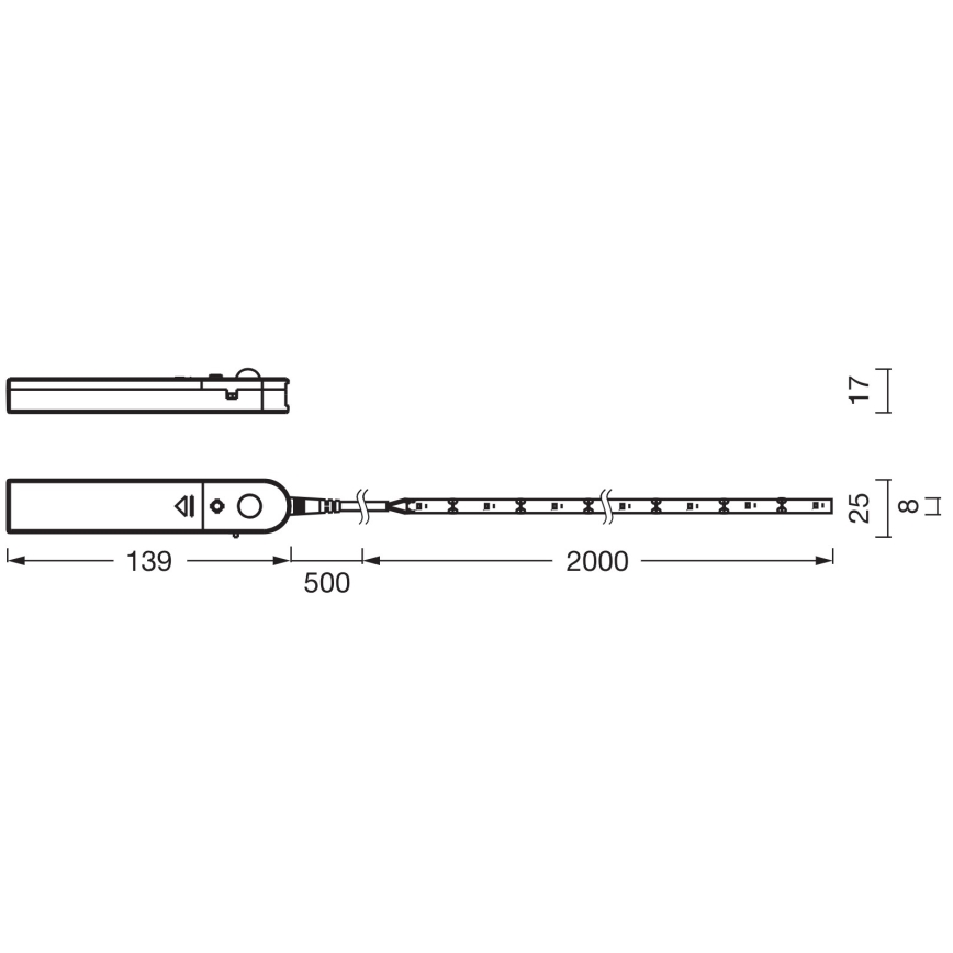 Ledvance - LED-nauha liiketunnistimella FLEX 2m LED/3,6W/4xAA