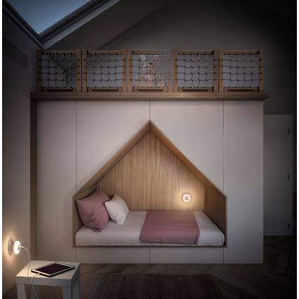 Ledvance - LED-navigointiliitäntävalo kanssa USB LUNETTA LED/15W/230V