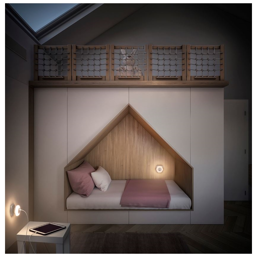 Ledvance - LED-navigointiliitäntävalo kanssa USB LUNETTA LED/15W/230V