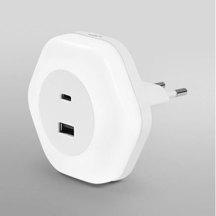 Ledvance - LED-navigointiliitäntävalo kanssa USB LUNETTA LED/15W/230V