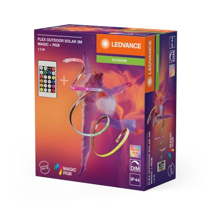 Ledvance - LED RGB himmennettävä aurinkokäyttöinen valonauha FLEX MAGIC 3m LED/1,2W/5V IP44 + kaukosäädin