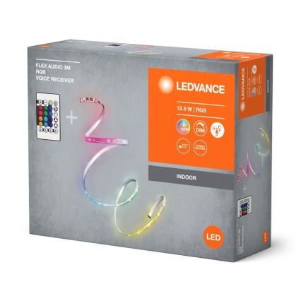 Ledvance - LED RGB Himmennettävä nauha FLEX AUDIO 3m LED/12,5W/230V + kauko-ohjaus