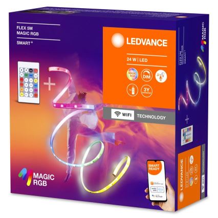 Ledvance - LED RGB Himmennettävä nauha SMART+ MAGIC FLEX 5m LED/24W/230V Wi-Fi + kauko-ohjaus