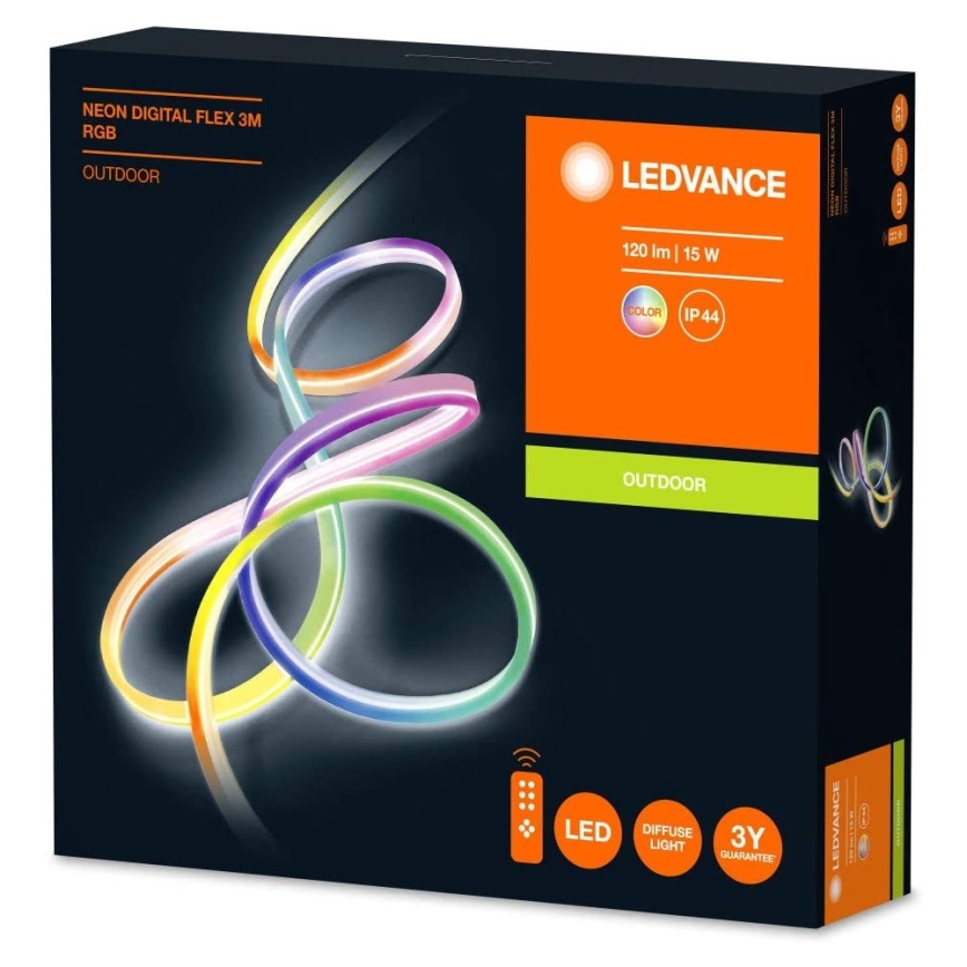 Ledvance - LED RGB himmennettävä nauha ulos FLEX 3m LED / 15W / 230V IP44 + kaukosäädin