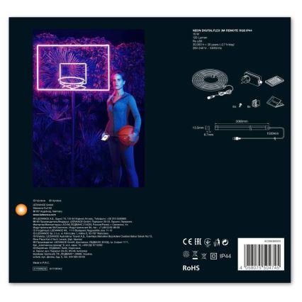 Ledvance - LED RGB himmennettävä nauha ulos FLEX 3m LED / 15W / 230V IP44 + kaukosäädin