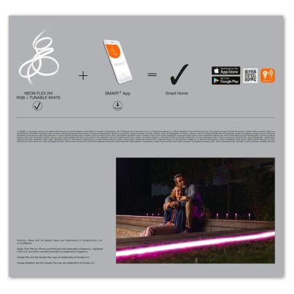 Ledvance - LED RGB + TW nauha ulos SMART + FLEX 3m LED / 15W / 230V 2700K-6500K IP44 Wi-Fi