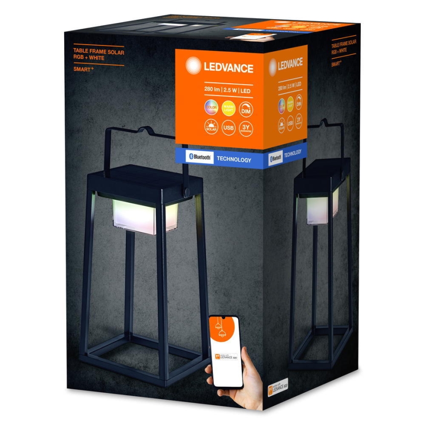 Ledvance - LED RGBW himmennettävä aurinkokäyttöinen lamppu SMART+ TABLE LED/2,5W/3,7V 2200 mAh IP44